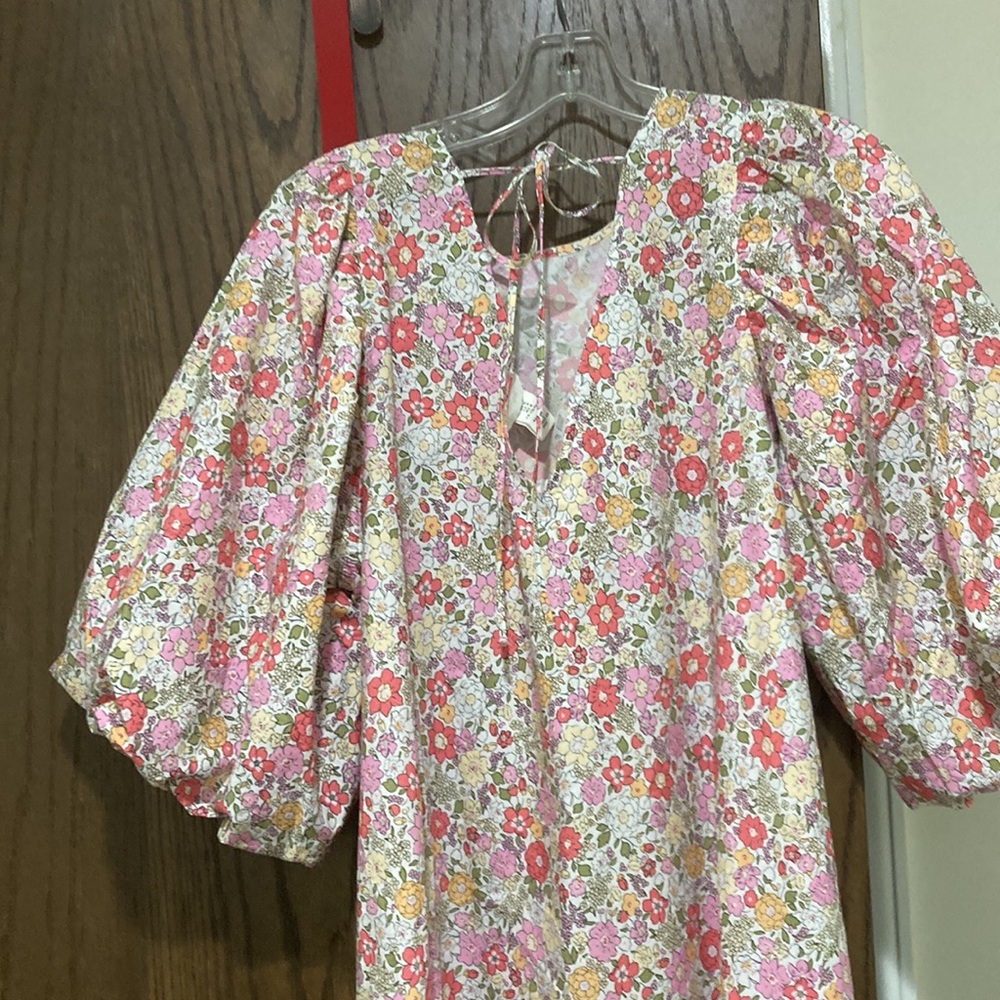 New H&M floral balloon sleeve cotton maxi dress - Picture 5 of 11